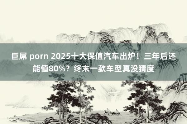 巨屌 porn 2025十大保值汽车出炉！三年后还能值80%？终末一款车型真没猜度